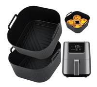 BYKITCHEN 2 fodere per friggitrice ad aria in silicone per friggitrice Chefman/Cosori Small/Mini 2L, fodere in silicone da 14 cm per friggitrice ad aria, compatibili anche con Daewoo e altre