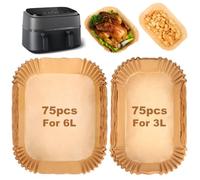 BYKITCHEN Airfryer - Carta da forno per Philips Dual Basket 3000, Tefal 5,2/3,1 L Dual Easy Fryer, accessori per friggitrice ad aria calda Phillips/Tefal Airfryer, accessori per Cookwise 2 camere (150