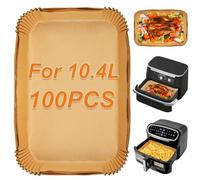 BYKITCHEN Fodere per friggitrice ad aria per Ninja AF500UK AF500UKCP 10,4L, 100 accessori per friggitrice ad aria per cassetto Ninja Flex Megazone, compatibili con Duronic 10L/Instant 8,5L, fodere di