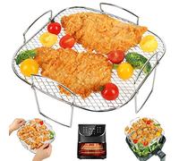 BYKITCHEN Griglia quadrata per friggitrice ad aria da 20,3 cm, in acciaio inox, accessori per friggitrice ad aria quadrata per Cosori, Instant Vortex, Gourmia, Ninja Foodi Grill e altro ancora