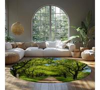 BYLEEHOMED Area paesaggistica verde Tappeto Querce verdi su sentiero forestale Design senza perde e facile cura Ideale per aree ad alto traffico in camera da letto 210 cm