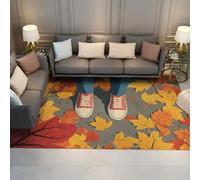 BYLEEHOMED Autunno Tappeti Antiscivolo Decorazioni Per La Casa Stampa Foglia D'acero Divertente Narrazione Animazione Tappeto per Soggiorno Camera Da Letto Decorazione 180x270cm
