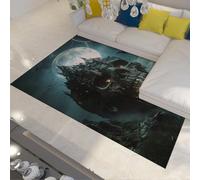 BYLEEHOMED Castello del teschio stregato Piccoli tappeti spettrale castello gotico antimacchia tappeto vintage di Halloween per ingresso camera da letto cucina 80x150cm