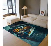 BYLEEHOMED Divertente Zerbino di Halloween Carino Fantasma Dolcetto o scherzetto Tappeto per la casa Ingresso di supporto antiscivolo Tappetino di benvenuto a basso profilo decor domestica 140x200 cm