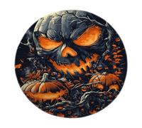 BYLEEHOMED Halloween Zucca Tappeti d'ingresso Burning Eyes Lavabile Antiscivolo Tappeto a pelo basso per soggiorno Haunted House Party Decor 180x180cm