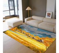 BYLEEHOMED Serie stagionale Autunno Risaia Landsca Tappeto per giardino Tappeto leggero portatile antiscivolo moderno per balcone Cortile da campeggio 200x300 cm