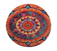BYLEEHOMED Tappeto circolare azteco sud-occidentale Acquerello vintage Fiore tappeto circolare per soggiorno Arredamento rustico Boho lavabile per la casa 150 cm