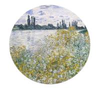 BYLEEHOMED Tappeto circolare paesaggistico 180 cm Morbido pelo basso Isola dei fiori su Siene tappeto circolare antiscivolo per l'arredamento della zona spogliatoio del soggiorno
