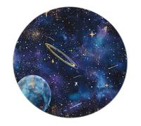 BYLEEHOMED Tappeto Galaxy per la camera da letto dei bambini tappeto spaziale blu scuro con design stellato morbido e lavabile con stampa planetaria per ragazzi e ragazze 60 cm