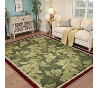 BYLEEHOMED Tappeto lavabile Boho vintage 140x200cm Verde salvia Botanica Acanto Stampa foglia Non spargimento e facile da curare Tappeti per l'ufficio a casa