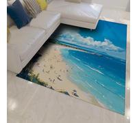 BYLEEHOMED Tappeto moderno per interni estivi 90x180 cm Onde dell'oceano Acqua di mare Tappeto lavabile ultra morbido e non spargimento per l'arredamento della cucina del soggiorno