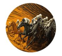 BYLEEHOMED Tappeto rotondo Cavalry Desert Horse Per la camera da letto cavalieri che cavalcano su dune di sabbia soggiorno tappeti tappetino morbido antiscivolo per la casa 90 cm