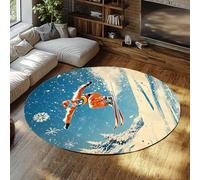 BYLEEHOMED Tappeto rotondo lavabile a tema sport estremi 60 cm Tappeto d'ingresso circolare morbido antiscivolo per ragazze Arredamento per camera dei ragazzi