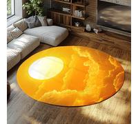 BYLEEHOMED Tappeto rotondo lavabile in lavatrice 210 cm Alba e mare di nuvole Tappeti circolari antiscivolo a pelo corto per l'ingresso dell'ufficio di casa della sala giochi