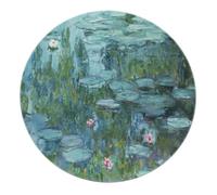 BYLEEHOMED Tappeto rotondo lavabile vintage 210 cm ninfee impressioniste Design tappeto circolare morbido lavabile per sotto una sedia a dondolo