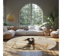 BYLEEHOMED Tappeto rotondo per San Valentino Coppia romantica minimalista abbraccia il design e la cura facile che non perde la vita Ideale per le zone ad alto traffico 210 cm