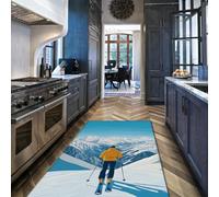 BYLEEHOMED Tappeto Scenario Invernale 100x150cm Sci Lavabile Sport A Tema Estetico Morbido Grande Tappeto Per Ufficio Domestico Morbido Per Arredamento Soggiorno Sotto Tavolo