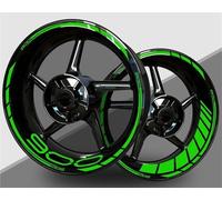 BYLKFC Adesivi per Ruote Adesivi per Cerchi Moto per Kawasaki Z900 2016-2023 17 Pollici Riflettenti Decalcomanie per Cerchi A Strisce Nastro Strisce Fluorescenti per Cerchioni