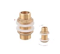 BYLSAGWHT 1/8" 1/4" 3/8" 1/2" 3/4" BSPP Male Full Thread Barrel Nipple Bulkhead Brass Connector Water Tank Fitting(Dark Grey)