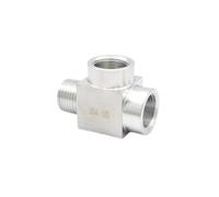 BYLSAGWHT 1/8" NPT Male-Female-Female Tee 3 Ways 304 Stainless Steel Pipe Fitting Connector Splitter Block