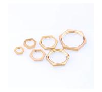 BYLSAGWHT 10pcs all Copper Nut 1/2" BSP Copper Hex Lock Nuts Pipe Fitting Female Thread Hexagonal Shank cap