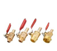 BYLSAGWHT 10pcs Brass Ball Valve 1/8'' 1/2'' 1/4'' Male Thread Connector Joint Copper Pipe Fitting Coupler 6-12mm Hose (10mm Tube,200 PCS_3/8") Brass Hose