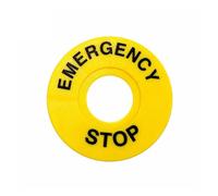BYLSAGWHT 10pcs/Lot ABS Emergency Stop Button Switch Alarm Ring Yellow Sign Button Box Warning Stop Outer Dia 60mm Opening 22mm