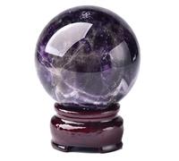 BYLSAGWHT 12cm, Large Amethyst Crystal Ball with Stand Purple & White Crystals Sphere Gemstone Witchcraft Home Decor Stone