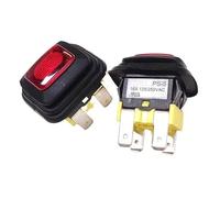 BYLSAGWHT 1pc Button Switch PS - 5 Series 4 Feet with Red Light Lock Silver