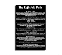 BYLSAGWHT 8 Fold Path Poster Buddhist Dharma Canvas Print Yoga Room | Fade resistant inks keep the subtle colors vibrant for years(Unframed,16x24inch(40x60cm))