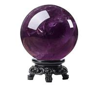 BYLSAGWHT Amethyst Sphere Gemstone Balls Crystals Ball with Stand Crystal for Fengshui Home Decor,Purple,50mm