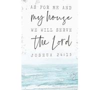 BYLSAGWHT As For Me and My House We Will Serve The Lord Sign, Joshua 24:15 Scripture Art on Distressed Wood, Beach-Inspired Pastel Hues, Ready to Hang(Framed,16x24inch(40x60cm))