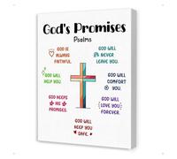 BYLSAGWHT Children's Bible Promise Art Canvas - Scripture from Psalms about God's Love and Protection for Nursery, Homeschool, or Church Wall(Framed,16x24inch(40x60cm))
