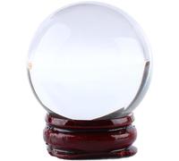 BYLSAGWHT Clear Crystal Ball Asian Rare Quartz Magic Sphere with Stand Base,White ball-150mm