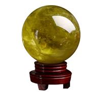 BYLSAGWHT Crystal Gemstone Ball Polished Quartz Stone Sphere Ornament Crystals for Feng Shui/Decorative/Beginners Gift, 2.36"(60mm),Citrine