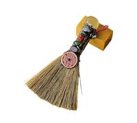 BYLSAGWHT Crystal Raw Stone Five Elements Small Broom for Feng Shui Cleansing And Home Decoration(Citrine Broom)