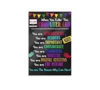 BYLSAGWHT Digital Citizenship Poster, When You Enter This Computer Lab Rules, STEM Technology Expectations for Students(Unframed,12x18inch(30x45cm))