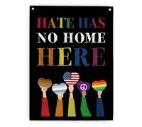 BYLSAGWHT Diversity and Inclusion Wall-Art, Hate Has No Home Here Quote for Office Decor, Farmhouse Bedroom Disability Ally(Unframed,08x12inch(20x30cm))