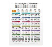 BYLSAGWHT Essential Jazz Chords Metal Sign Guitar Chord Chart Reference Guide Poster For Music Room Studio Wall-Art 8 X 12 inch