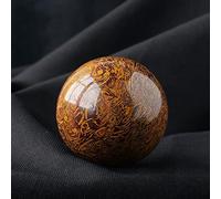 BYLSAGWHT Fluorite Rough Stone Crystal Ball Rainbow for Decoration or Magic,Gold Silk Jade-5cm