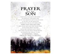 BYLSAGWHT Gift For Son Wood Plaque Prayer Made USA Wall Tabletop Easel Hanging Hook Dear God Your Gifts Are Many I Am Grateful(Unframed,12x18inch(30x45cm))