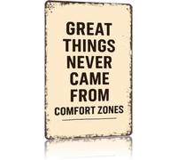 BYLSAGWHT Great Things Come Outside Comfort Zone Metal Plaque 8 X 12 in