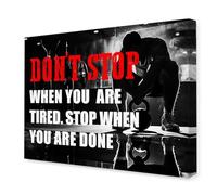 BYLSAGWHT Gym Inspirational Quote - Don't Stop When You're Tired Stop When You're Done Canvas Wall-Art, Fitness Decor for Home Workout(Framed,12x18inch(30x45cm))