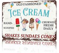 BYLSAGWHT Handcrafted Ice Cream Fashioned Metal Wall Decor 8 X 12 in