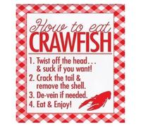 BYLSAGWHT How to Eat Crawfish Crawfish Boil Party Sign Novelty Funny Courtyard Garage Store Metal Signs Wall Decor 6 X 8 in