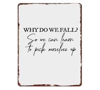 BYLSAGWHT Keep Going Metal Tin Sign Fall Down Rise Up Inspirational Art For Small Business Office Reception 8 X 12 inch