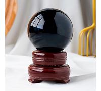 BYLSAGWHT Large Black Glass Ball for Witchcraft, Obsidian, Crystals, Home Decor, Ornaments,130mm