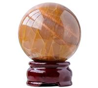 BYLSAGWHT Orange Moonstone Ball Crystal Polished Divination Sphere Decorative Room Decor,70-75mm