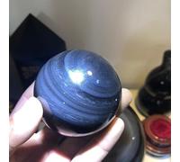 BYLSAGWHT Rainbow Cat Eye Double Ended Obsidian Quartz Crystal Ball Ornaments