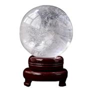 BYLSAGWHT Rare Magic Crystal Ball Art Decor Orb Sphere with Stand Base,White ball-6cm